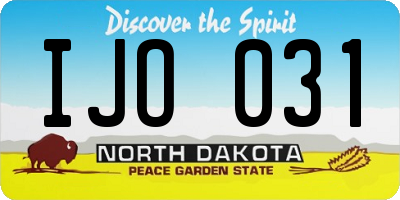 ND license plate IJO031