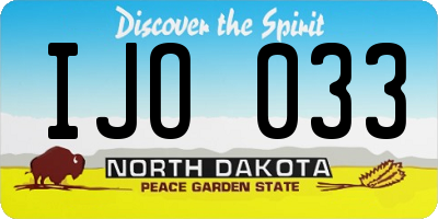 ND license plate IJO033