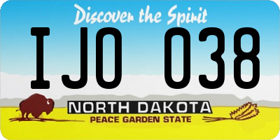 ND license plate IJO038