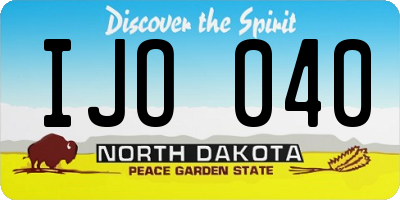 ND license plate IJO040