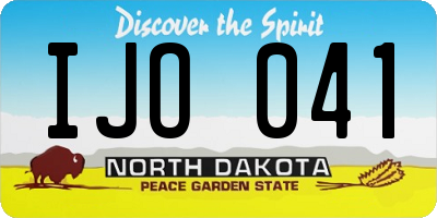ND license plate IJO041