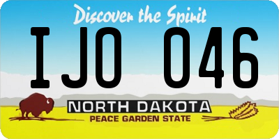 ND license plate IJO046