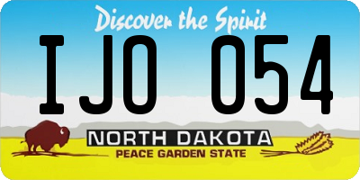 ND license plate IJO054