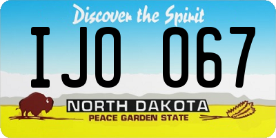 ND license plate IJO067