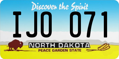 ND license plate IJO071