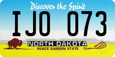 ND license plate IJO073