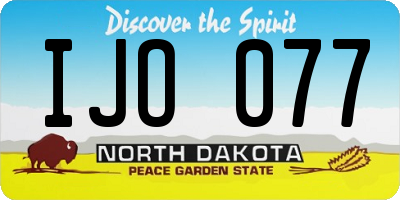 ND license plate IJO077