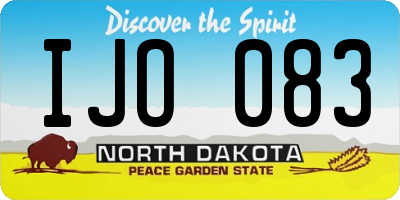 ND license plate IJO083