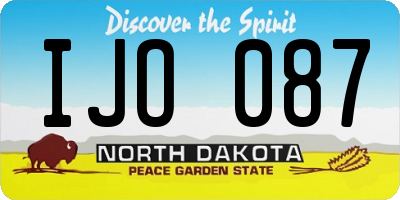 ND license plate IJO087