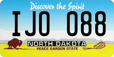 ND license plate IJO088