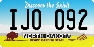 ND license plate IJO092
