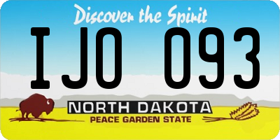 ND license plate IJO093