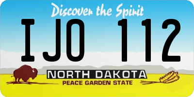 ND license plate IJO112