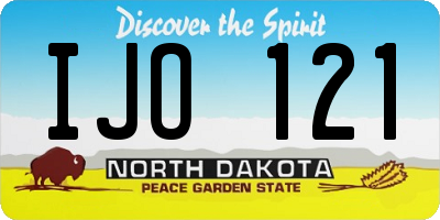 ND license plate IJO121