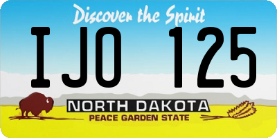 ND license plate IJO125