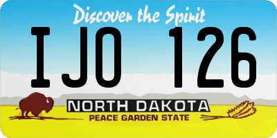 ND license plate IJO126