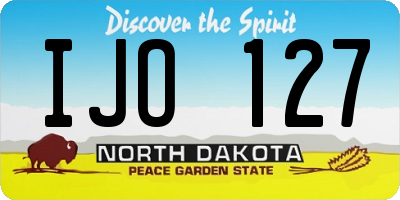 ND license plate IJO127