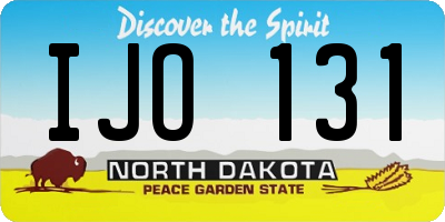 ND license plate IJO131