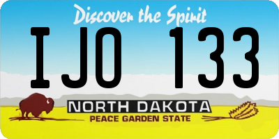 ND license plate IJO133