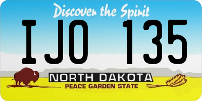 ND license plate IJO135