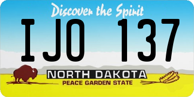 ND license plate IJO137