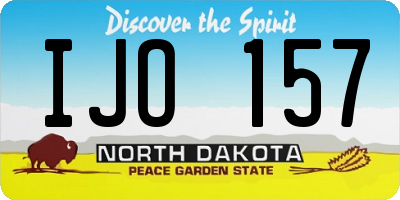 ND license plate IJO157