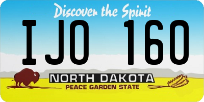 ND license plate IJO160