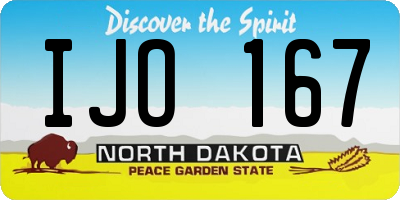 ND license plate IJO167