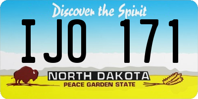 ND license plate IJO171