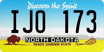 ND license plate IJO173