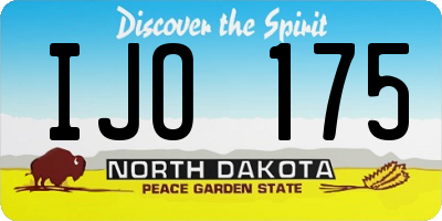 ND license plate IJO175