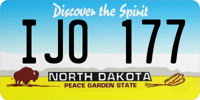 ND license plate IJO177