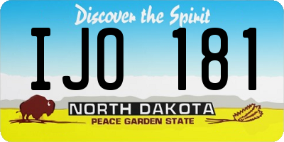 ND license plate IJO181
