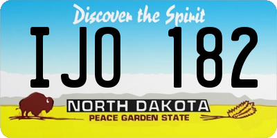 ND license plate IJO182