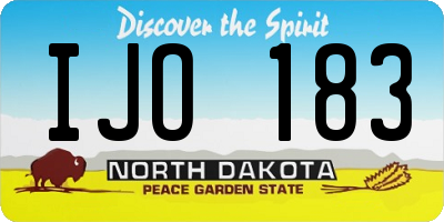 ND license plate IJO183
