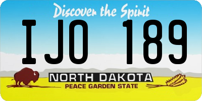 ND license plate IJO189