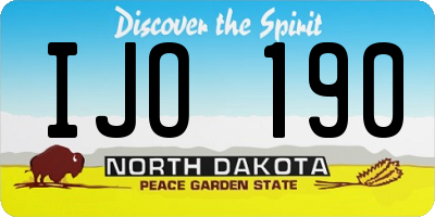 ND license plate IJO190