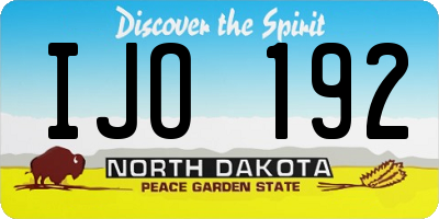 ND license plate IJO192