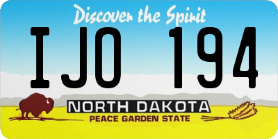 ND license plate IJO194