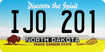 ND license plate IJO201
