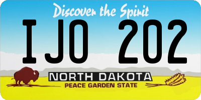 ND license plate IJO202