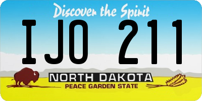 ND license plate IJO211