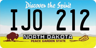 ND license plate IJO212