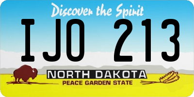 ND license plate IJO213