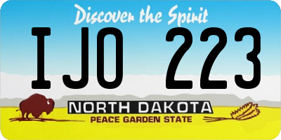 ND license plate IJO223