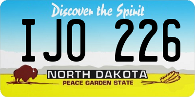 ND license plate IJO226