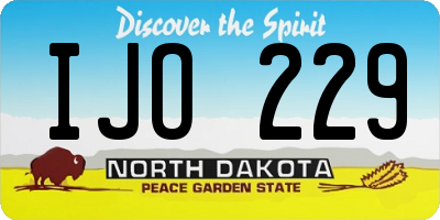 ND license plate IJO229