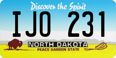 ND license plate IJO231