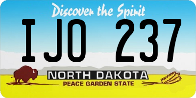 ND license plate IJO237