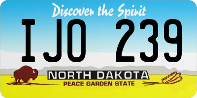 ND license plate IJO239